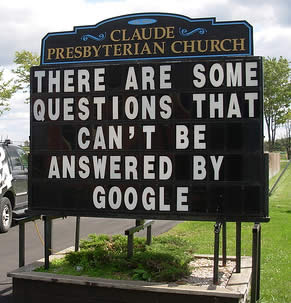 Funny Sign  on Church Signs Funny God Google Questions Answers